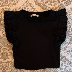 Zara Elegant Black Knit Top